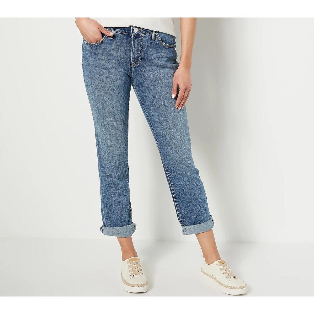 JAG Carter Girlfriend Jean with Cuff- Mid Vintage Plus Size 20W Blue Denim